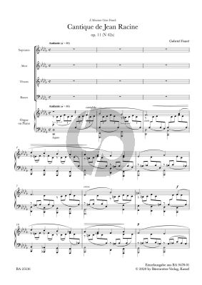 Faure Cantique de Jean Racine Op. 11 N 42a 4st. gemischten Chor (SATB) und Orgel oder Klavier (Helga Schauerte-Maubouet)