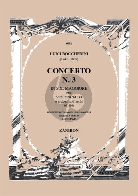 Boccherini Concerto G-major No. 3 G.480 Violoncello and Orchestra (piano reduction) (Aldo Pais)