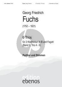 Fuchs 6 Trios Vol. 2 No. 4 - 6 2 Klarinetten und Fagott (Part./Stimmen)