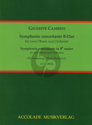 Cambini Symphonie concertante B-Dur 2 Oboen und Orchester (Klavierauszug) (Bodo Koenigsbeck)