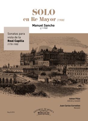 Sancho Solo in D-Major (1908) for Viola and Piano (Sonatas para viola de la Real Capilla) (Edited by Ashan Pilland and Juan Carlos Cornellos)