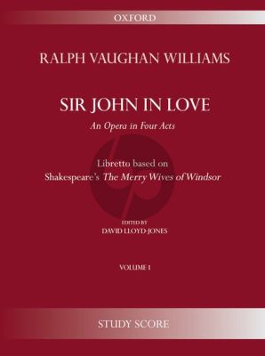 Vaughan Williams Sir John in Love Study Score (edited by David Lloyd-Jones)