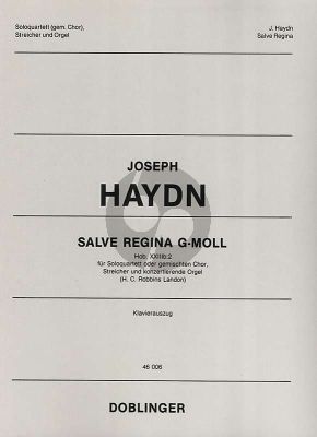 Haydn Salve Regina g-moll Hob. XXIIIb:2 (Solo Quartet or Mixed Choir-Strings-Organ Vocal Score (lat.) (edited by Robbins Landon)