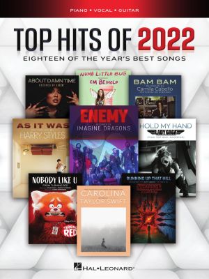 Top Hits of 2022 Piano-Vocal-Guitar