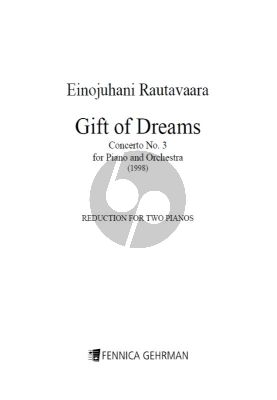 Rautavaara Concerto No.3 'Gift of Dreams' for Piano-Orchestra Reduction for 2 Pianos (Fennica Gehrman)