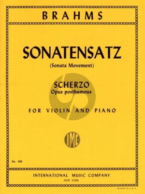 Brahms Sonatensatz Scherzo c-minor WoO post.2 3rd Movement of the 'F.A.E.-Sonata' for Violin and Piano