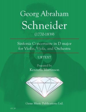 Schneider Sinfonia Concertante in D major for Violin, Viola, and Orchestra Score and 13 Parts (Edited by Kenneth Martinson) (Urtext)