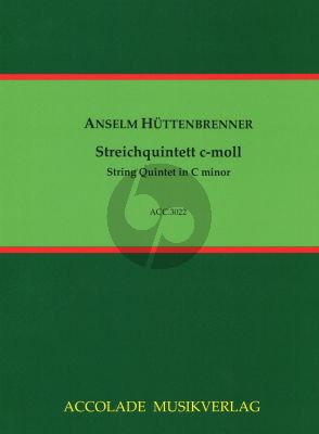 Huttenbrenner Quintett c-moll 2 Violinen- 2 Violen-Violoncello (Part./Stimmen) (Jurgen Schmidt)