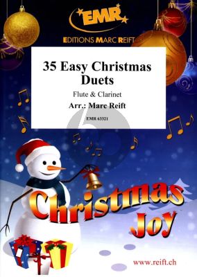 Album 35 Easy Christmas Duets for Flute and Clarinet in Bb (Arranged by Marc Reift) (Grade 1-2)