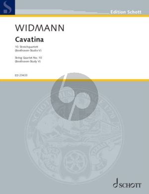 Widmann Cavatina (String Quartet No. 10) Score/Parts (Beethoven Study V)