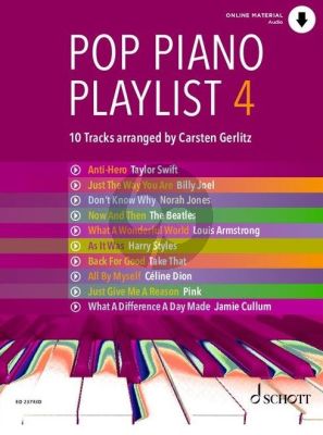 Pop Piano Playlist 4 Book with Audio online (arr. Carsten Gerlitz)