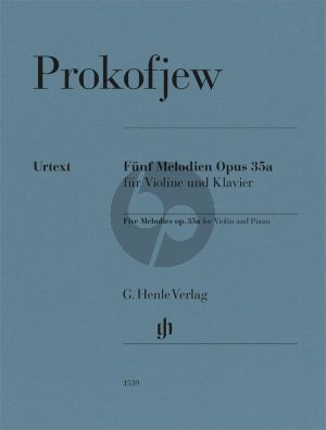 Prokofieff Five Melodies Op. 35a Violin and Piano (edited by Fabian Czolbe)