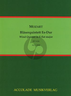 Mozart Bläserquintett Es-Dur KV 614 Flöte, Oboe, Bassetthorn (Klarinette (B), Horn (Es), Fagott (Part./Stimmen) (Hans-Peter Vogel und Carl Friedrich zu Löwenstein)