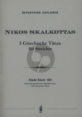 Skalkottas 5 Greek Dances für Orchester aus A/K 11 (1931-1936) - Studien Partitur