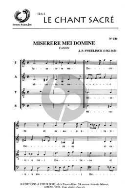 Sweelinck Miserere Mei Domine SATB