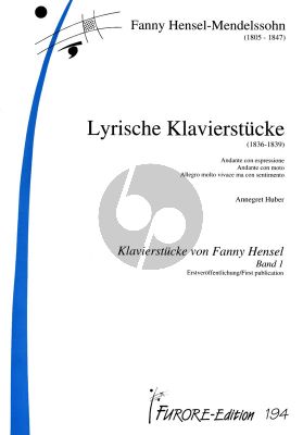 Hensel Virtuose Klavierstucke (1838) Klavier (Fanny Hensel Klavierstucke Vol.2) (Erstdruk)