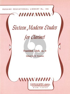 Zitek 16 Modern Etudes Op. 14 for Clarinet (edited by Himie Voxman)