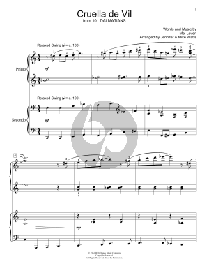 Cruella De Vil (from 101 Dalmations) (arr. Jennifer and Mike Watts)