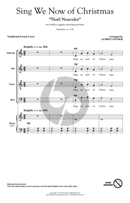 Sing We Now Of Christmas ("Noel Nouvelet") (arr. Audrey Snyder)