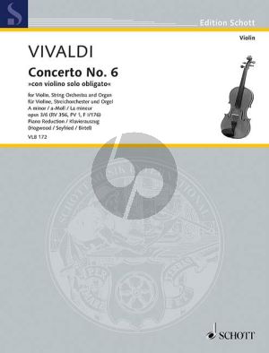 Concerto No. 6 "con violino solo obligato" A minor