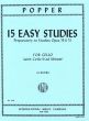 Popper 15 Easy Studies (Prepartory to Studies Op.76 - 73) for Cello (Edited by G. Woerl)