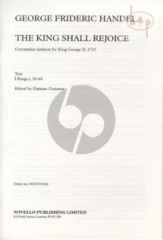 The King Shall Rejoice (Coronation Anthem for King George II (SATB[SAATBB]-Piano)