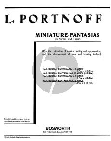 Portnoff Russian Fantasia No.4 E-minor Violin and Piano (1st or 1st- 3rd Position)