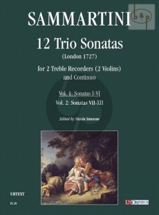 12 Trio Sonatas Vol.1 (No.1 - 6) (London 1727) (2 Treble Rec.[2 Vi.])-Bc)
