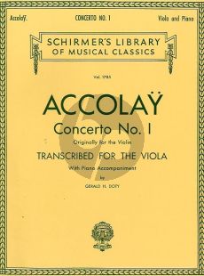 Accolay Concerto No.1 Viola-Piano (Gerald H. Doty)