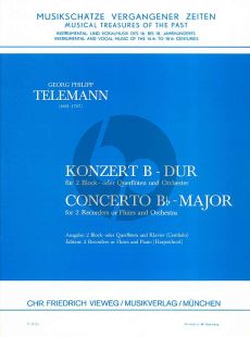 Telemann Konzert B dur TWV 52: B1 (2 Altblflockfloten oder Floten und Klavier)