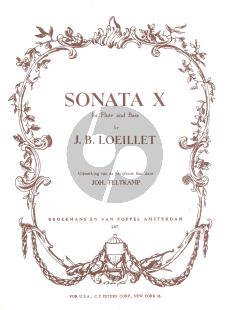 Loeillet Sonata X Flute and Basso Continuo (Ed. J. Feltkamp)