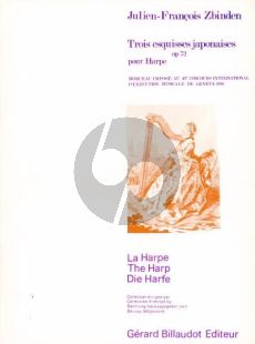 Zbinden 3 Esquisses Japonaises Op. 72 pour Harpe