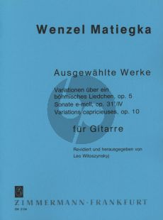 Matiegka Ausgewählte Werke für Gitarre (Leo Witoszynskyj)