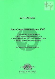 4 Cantatas from Rome 1707 Soprano-Bc