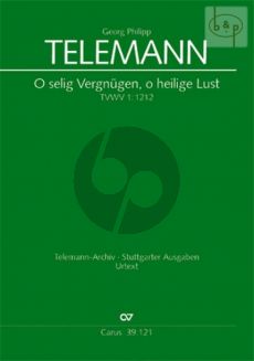 O Selig Vergnugen, O Heilige Lust TWV 1:1212 (Sopr.-Alto Voice- 2 Fl.-Bc.) (Score)