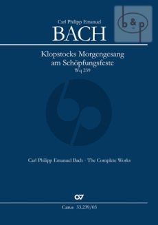 Klopstocks Morgengesang am Schopfungsfeste WQ 239 (SS soli-SSTB-Orch.) (Vocal Score)