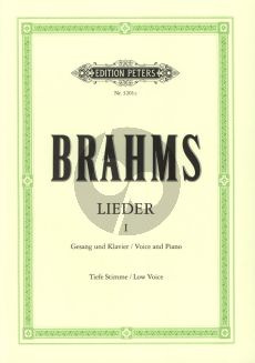 Brahms Lieder vol.1 - 51 Ausgewahlte Lieder fur Tiefe Stimme und Klavier (Herausgegeben von Max Friedlaender)