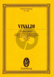 Vivaldi Concerto c-moll RV 440 Op. 44/19 Flöte-Streicher und Bc (Studienpartitur)