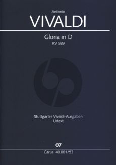 Vivaldi Gloria RV 589 D-dur Soli [SSA]-SATB-Orchestra Vocal Score (Edited by Günter Graulich)