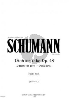 Schumann Dichterliebe für Pianoforte Op. 48 (arr. Theodor Kirchner)