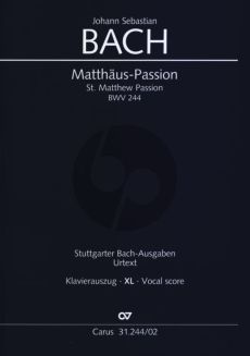 Bach J.S. Matthaus Passion BWV 244 XL Vocal Score IM GROSSDRUCK