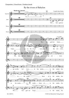 Saint-Saens By the rivers of Babylon Alto solo-SATB and Piano (Choral Score) (Engl.) (edited by Christina M. Stahl)