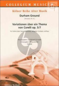 Variationen uber ein Thema von Corelli Op.5 No.7 (Durham Ground) (Violin[Desc.Rec.]-Cembalo obl.- Bass)