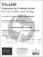 Vivaldi Concerto e-minor RV 409 for 2 Violoncellos, Strings and Bc Score and Parts (edited by Julian Lloyd-Webber)