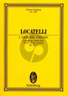 Locatelli L'Arte del Violino Op.3 Vol.1 No.5 - 8 for Violin-Strings and Bc Studyscore (Edited by Alfred Dunning)