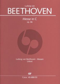 Beethoven Messe C-dur Op.86 SATB soli-SATB-Orch. Vocal Score (lat.)