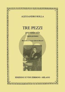 Rolla 3 Pezzi (Op.Posth.) Viola solo (Bianchi)