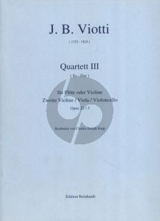 Viotti Quartett Es-dur Op. 22 No. 3 Flöte-Violine-Viola und Violoncello (Part./Stimmen) (Charles-Joseph Bopp)