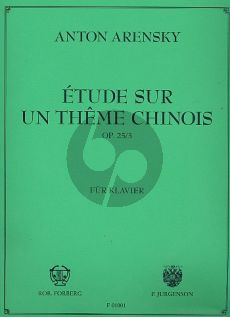 Arensky Etude sur un theme Chinois Op.25 No.3 Piano