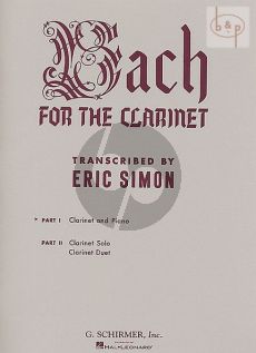 Bach for the Clarinet Volume 1 Clarinet-Piano